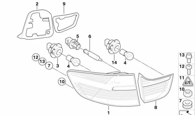 Luz trasera derecha OEM 63217179984 para BMW X6 E71, X6 E72 Hybrid. Original BMW.