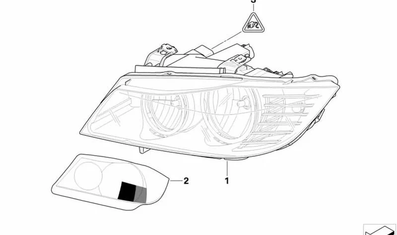 Faros de Bi-xenón izquierdo OEM 63117240247 para BMW Serie 3 E90 LCI, E91 LCI. Original BMW.