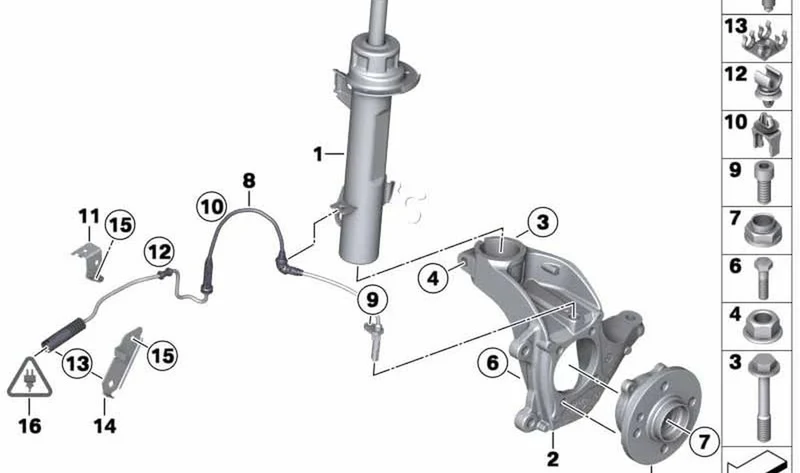Muelle-amortiguador delantero izquierdo OEM 31316784515 para MINI Clubman R55, R55 LCI. Original MINI.