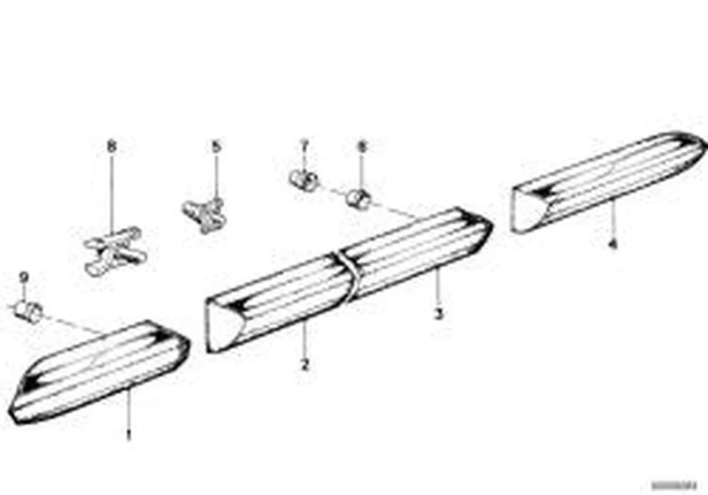 Listón de parachoques para puerta delantera izquierda OEM 51131942695 para BMW 3 Series E30 (316i, 318i) 1987-1991. Original BMW.