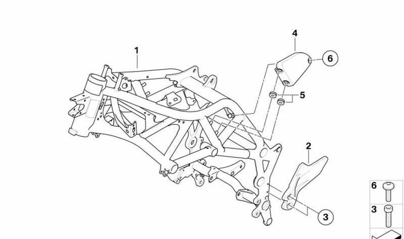 Chasis delantero OEM 46518529961 en color Granit-Grey para motos BMW F 650 GS, F 800 GS (10/2006 - 06/2012). Original BMW Motorrad.