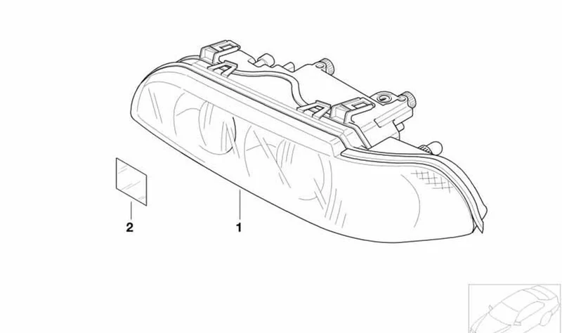 Faro delantero izquierdo OEM 63126900197 para BMW Serie 5 E39 (520d, 525i, 528i, 530i) y más. Original BMW.