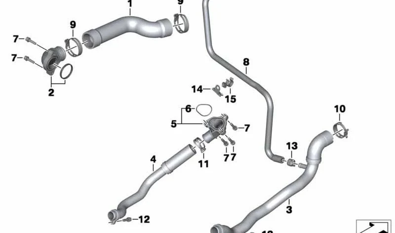 Grapa sistema de refrigeración OEM 17117727464 para BMW Motorrad K1600 GT, K1600 GTL, K1600 Bagger... y más. Original BMW Motorrad.