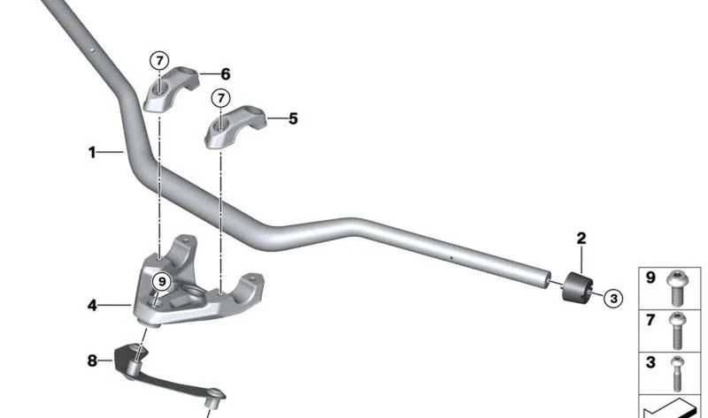 Puente del manillar OEM 31427922837 para motos BMW R1300GS, R1100GS Adv., R1300RT. Original BMW Motorrad.