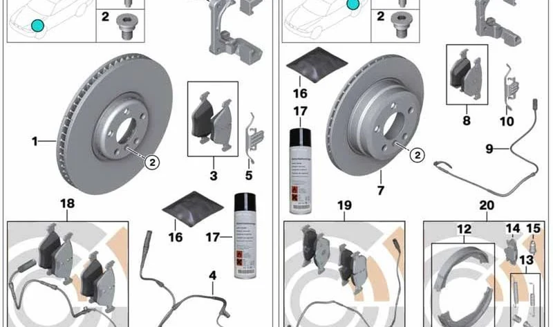 Disco de freno construcción ligera ventilado izquierdo OEM 34106898725 para BMW X5 E70, X5 F15, X6 E71, X6 F16... y más. Original BMW.