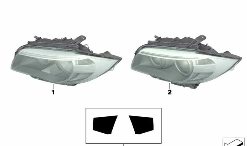 Faro delantero derecho AHL-xenón OEM 63117273838 para BMW E82, E88... y más. Original BMW.