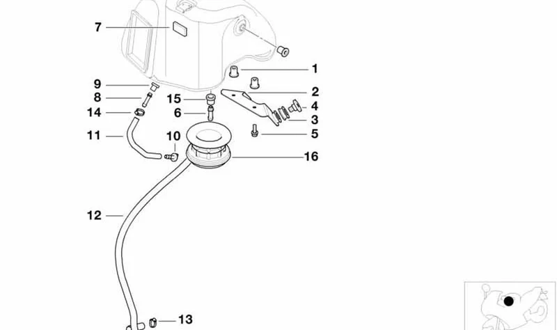 Tubo flexible de salida de agua de condensación OEM 13717650218 para motos BMW F 650 GS, F 650 GS Dakar, G 650 GS, G 650 GS Sertão. Original BMW Motorrad.