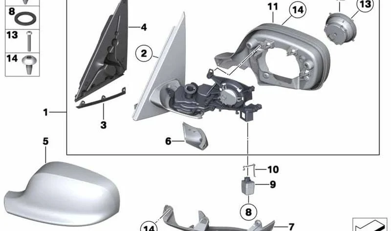 Retrovisor exterior con calefacción izquierdo OEM 51163455327 para BMW X3 E83. Original BMW.