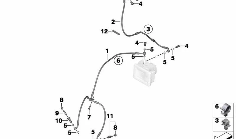 Conducto de freno circuito de mando delantero OEM 34328533934 para BMW Motorrad R nineT (K21). Original BMW Motorrad.