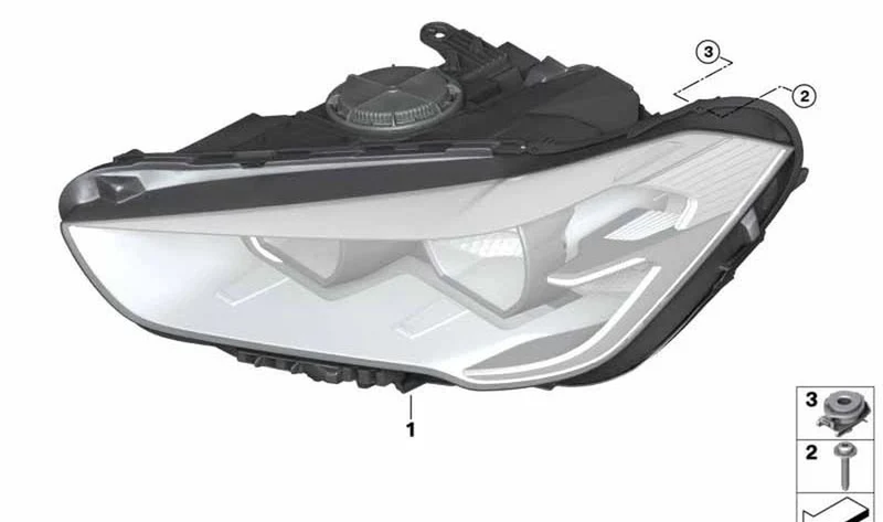 Faro LED izquierdo OEM 63119477811 para BMW X1 F48 LCI (2018-2022). Original BMW.
