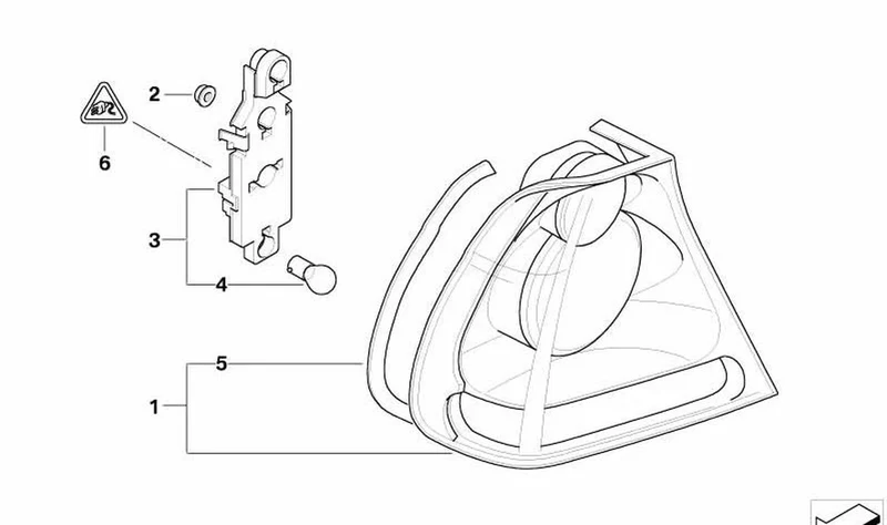 Portalámparas con luz de marcha atrás OEM 63216918926 para BMW Serie 3 E46 (03/2000 - 12/2004). Original BMW.