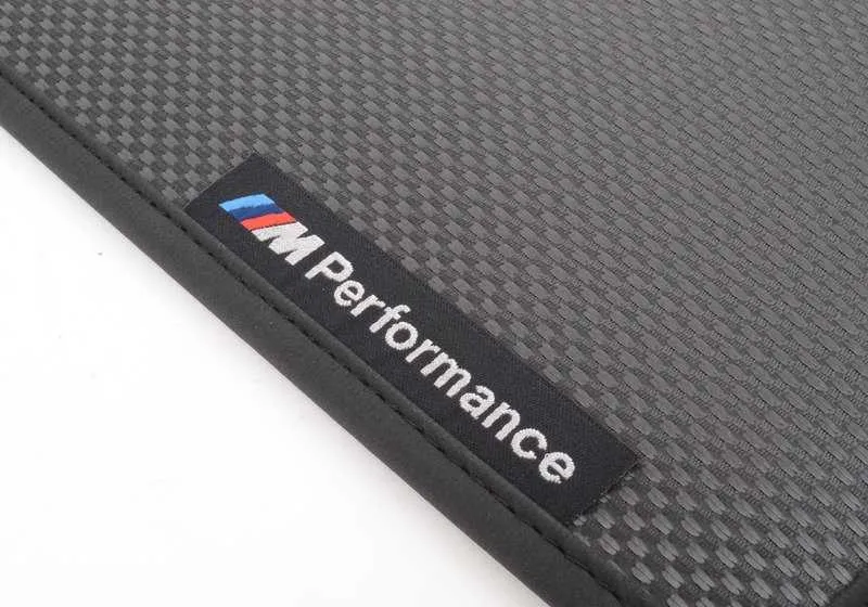 Alfombrillas delanteras M Performance OEM 51472365217 para BMW Serie 5 F10, F11, F10 LCI, F11 LCI. Original BMW.