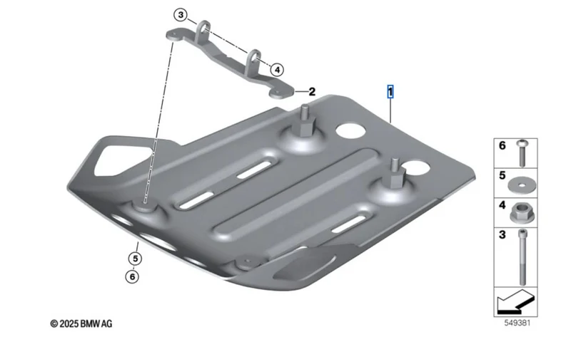 Protección del motor delantera OEM 11845A89211 para motos BMW R 12 G/S. Original BMW Motorrad.