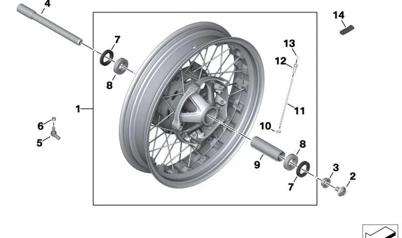 Eje enchufable delantero OEM 36317925192 para motos BMW R 1200 R, R 1250 R, S 1000 XR, F 750 GS, F 850 GS, F 900 R, F 900 XR... y más. Original BMW Motorrad.