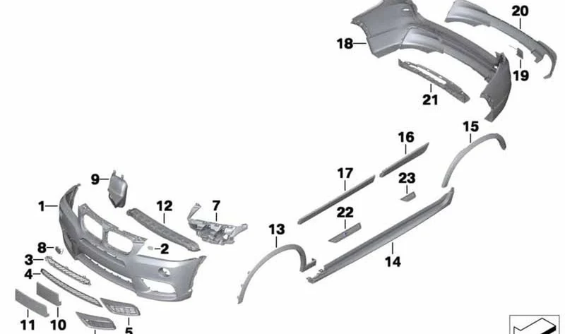 Moldura M entrada trasera OEM 51478050461 para BMW X3 F25, X4 F26. Original BMW.