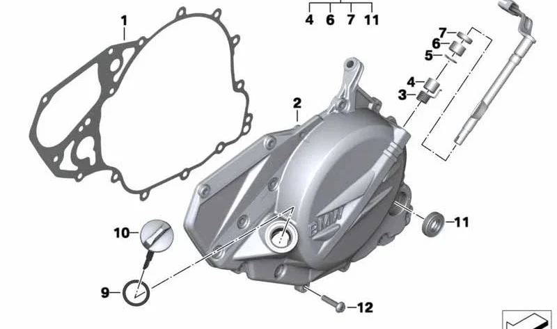 Palanca de desembrague negra OEM 21217708143 para motos BMW F 700 GS, F 800 GT, F 800 S, F 800 ST, F 650 GS, F 800 GS... y más. Original BMW Motorrad.