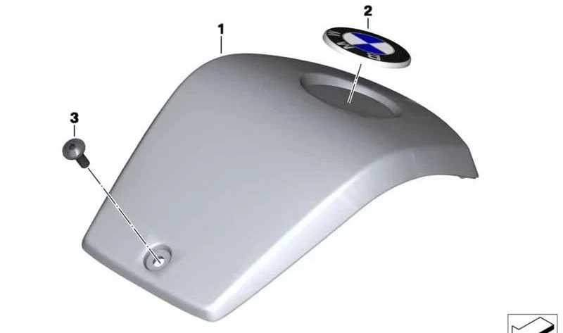 Cubierta del manillar central OEM 46637725008 para BMW Motorrad C 650 GT (K19) 2011-2015, color ROHTEL/BLANK. Original BMW Motorrad.
