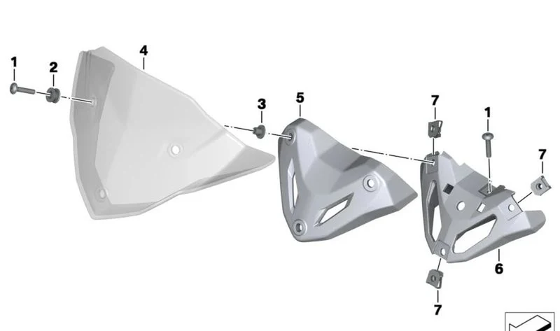 Portador trasero OEM 46638551254 para BMW F 800 R (K73) 2014-2019. Original BMW Motorrad.