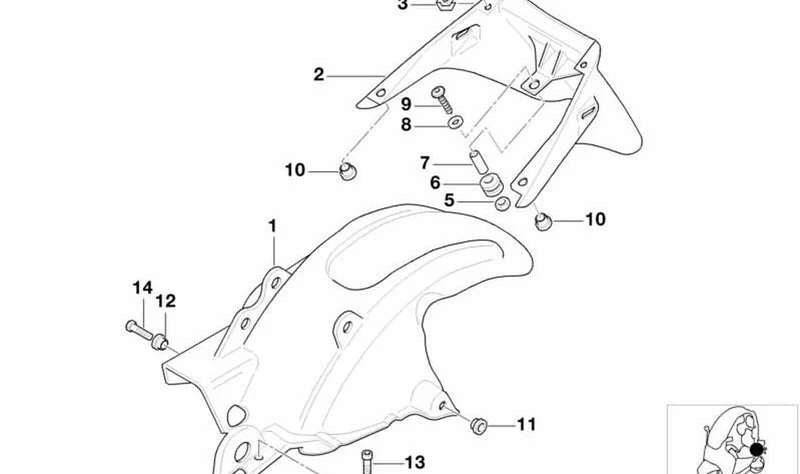 Soporte para matrícula OEM 46622329059 para motos BMW C1 (0191, 0192). Original BMW Motorrad.