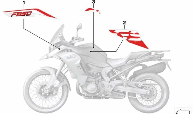 Inscripción izquierda OEM 51149829431 para motos BMW F 850 GS Adventure, F 900 GS Adventure. Original BMW Motorrad.