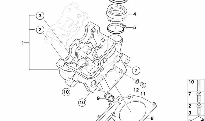 Tubo de agua OEM 11127706997 para motos BMW G 450 X (K16). Original BMW Motorrad.