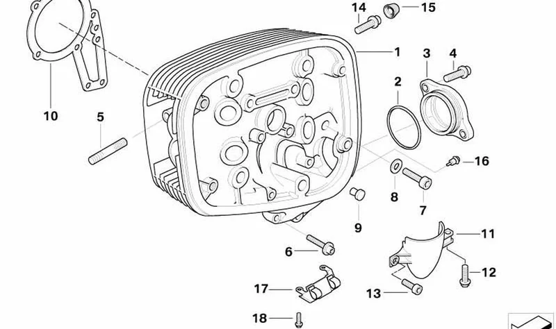 Culata derecha OEM 11127670732 para BMW Motorrad R 1150 GS, R 1150 GS Adventure, R 1150 R, R 1100 S. Original BMW Motorrad.