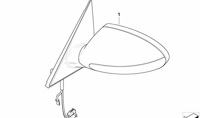 Retrovisor exterior M sin vidrio imprimado izquierdo OEM 51168046373 para BMW Serie 6 E63, E64. Original BMW.