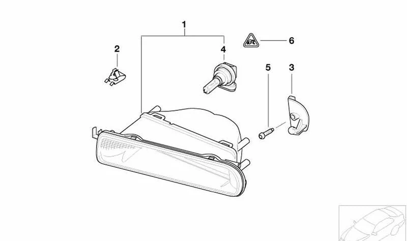 Faro antiniebla delantero izquierdo OEM 63176905501 para BMW Serie 3 E46 (316ti, 318ti). Original BMW.