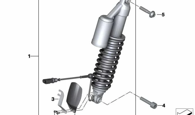 Pata telescópica ESA delantera OEM 31487727621 para motos BMW R1200GS, R1250GS. Original BMW Motorrad.