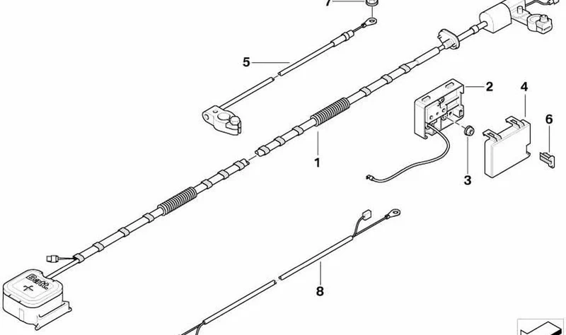 Cable de batería positivo OEM 61126942505 para MINI R50, R52, One D. Original MINI.
