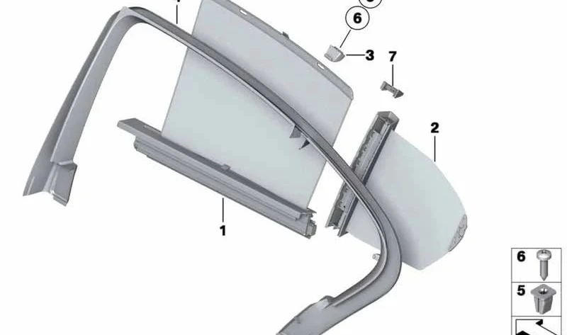 Parasol derecho OEM 51359174170 para BMW Serie 5 F11, F11 LCI. Original BMW.