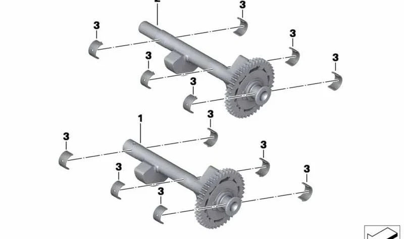 Árbol de compensación superior OEM 11277729589 para BMW Motorrad C 600 Sport, C 650 Sport, C 650 GT. Original BMW Motorrad.