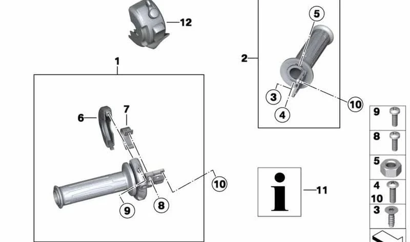 Empuñadura derecha OEM 61312352034 para BMW Motorrad R1200GS, HP2 Enduro... y más. Original BMW Motorrad.