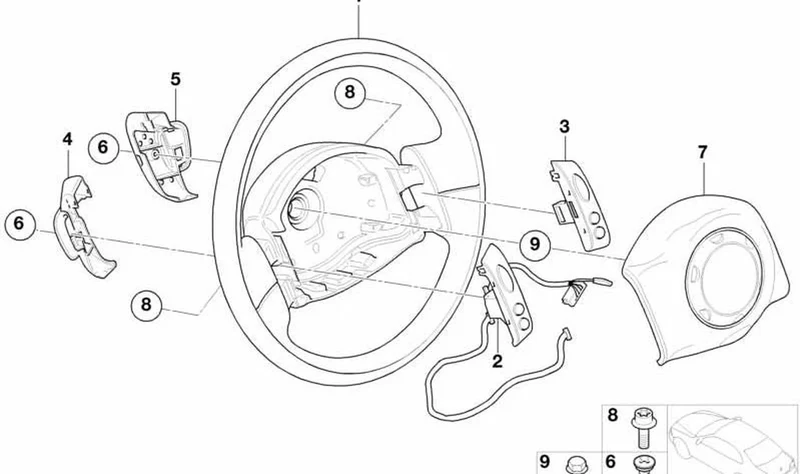 Interruptor de regulación de velocidad derecho OEM 61316800897 para MINI R50, R52, R53. Original MINI.