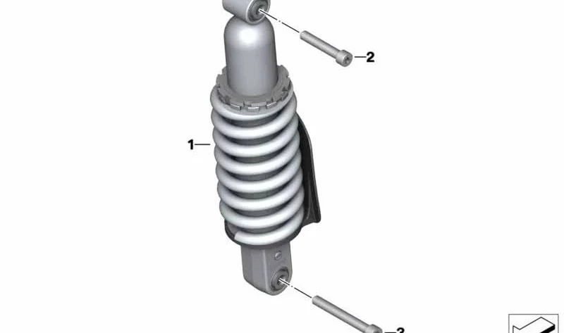 Muelle-amortiguador trasero OEM 33548559860 para motos BMW R nineT Pure (K22) 2016-2020. Original BMW Motorrad.