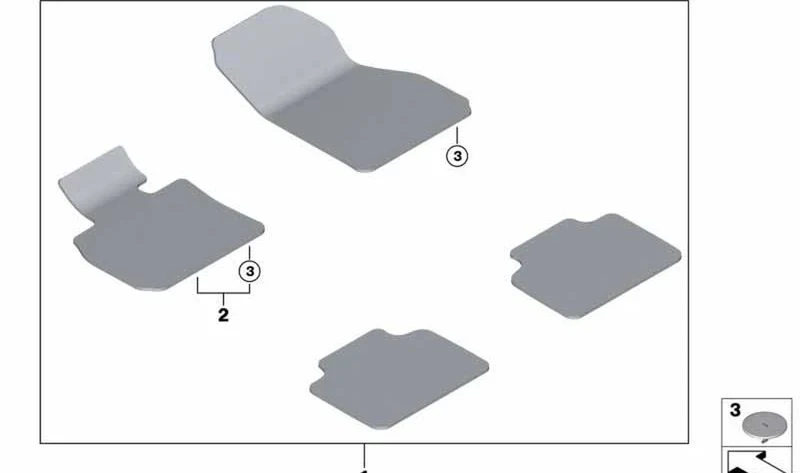 Juego de alfombrillas OEM 51475A14EC7 para MINI F60 Countryman (05/2019 - 02/2024). Original MINI.
