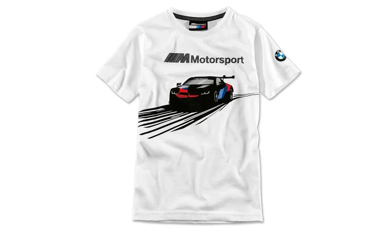 Camiseta M Motorsport talla 128 blanca OEM 80142461123 para BMW. Original BMW.