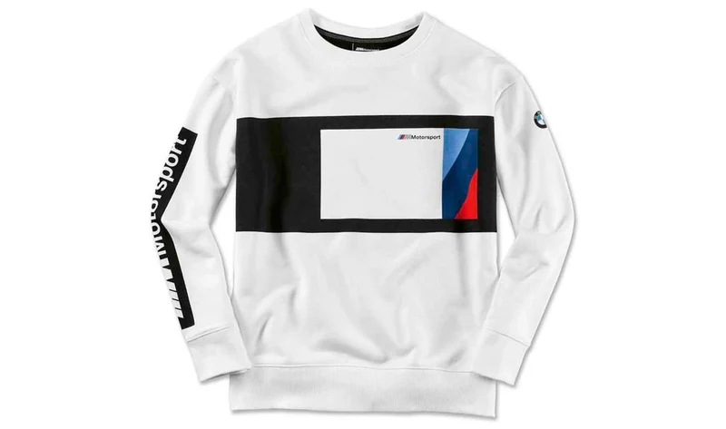 Sudadera M Motorsport blanca y negra talla S para BMW. Original BMW.