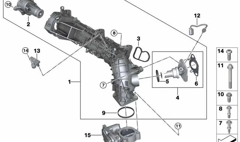 Colector de admisión OEM 11618573104 para MINI Countryman R60, Paceman R61. Original MINI.