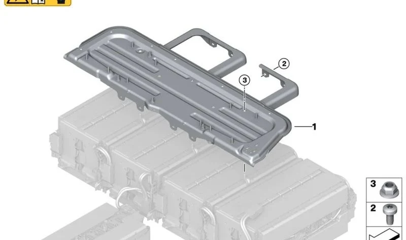 Chapa soporte OEM 61279487213 para MINI F56 BEV, F56 BEV LCI, Cabrio F57 BEV. Original MINI.
