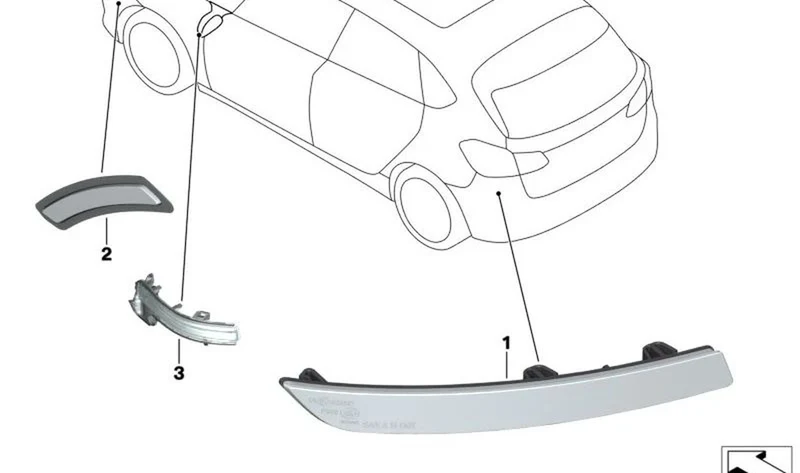 Reflector trasero izquierdo OEM 61617360871 para BMW Serie 2 F46 Gran Tourer. Original BMW.