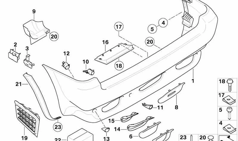 Tapa izquierda OEM 51128244439 para BMW X5 E53 (2000-2006). Original BMW.
