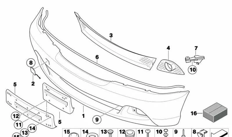 Rejilla lateral izquierda OEM 51117147527 para BMW Serie 3 E46 (09/1999 - 08/2006). Original BMW.