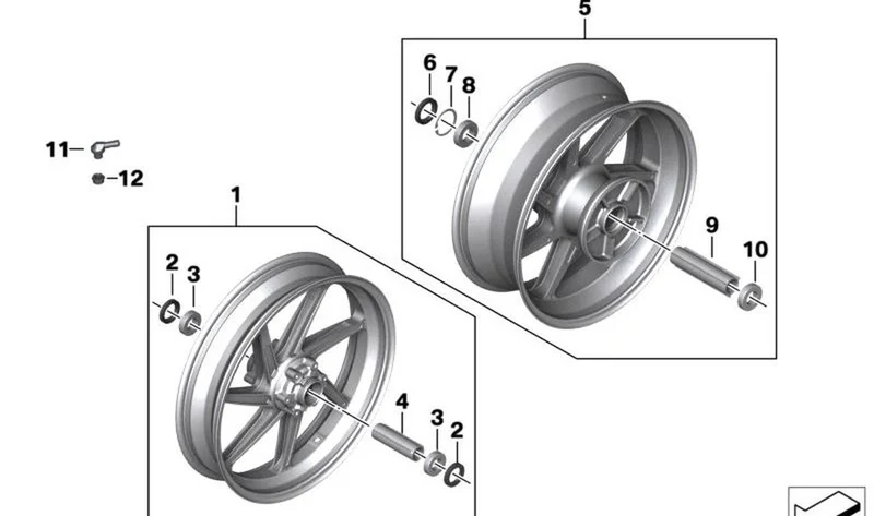 Rueda forjada trasera OEM 36317108544 para motos BMW M1000 RR (0R01, 0R21). Original BMW Motorrad.