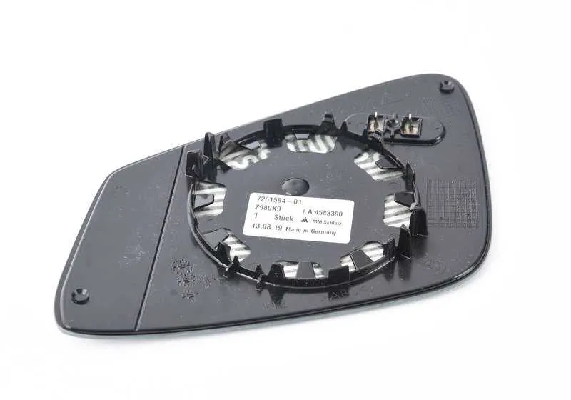 Cristal espejo calefactable gran angular derecho OEM 51167251584 para BMW E60, E61, F07, F10, F11, F06, F12, F13, F01, F02... y más. Original BMW.