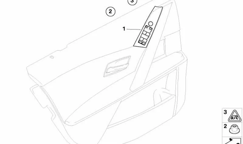 Interruptor alzacristales lado conductor OEM 61316951907 para BMW Serie 5 E60, E61. Original BMW.