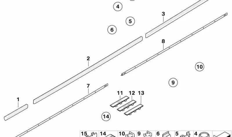 Listón de parachoques lateral derecho OEM 51138159294 para BMW Serie 5 E39. Original BMW.