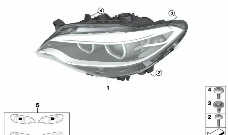 Faro Bi-xenón derecho OEM 63117388928 para BMW Serie 2 F22, F87 M2, F23. Original BMW.