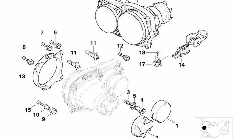 Elemento de ajuste de faro OEM 63122350621 para motos BMW R 1150 GS, R 1150 GS Adventure, R 1150 R. Original BMW Motorrad.
