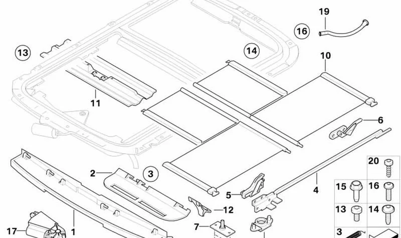 Tornillo OEM 54107054337 para MINI R50, R53. Original MINI.
